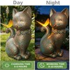 Cat Statues for Outside Garden Decor with Butterfly Solar Lights