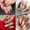 6 Sheets 3D Pink White Snowflake Christmas Glitter Nail Art