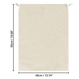 BELLE VOUS 10 Pack of Cotton Muslin Produce Storage Bags with Drawstrings - W40 x H50cm / 15.74 x 19.68 Inches - Reusable, Biodegradable & Eco-Friendly Vegetable Canvas Bags