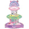 NF ORANGE 3-Tier CartoonHouse Cupcake Stand,Pink Cat Birthday Dessert Stand