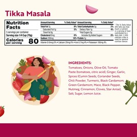 Masala Gossip Tikka Masala Simmer Sauce 10 Oz - Vegetarian Gourmet Indian Curry Sauce - Plant-Based, Gluten Free & Seed Oil Free, No Preservatives Cooking Sauces