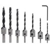Aracombie 7pcs Wood Countersink Drill Bit Set, Metric Countersink Drill