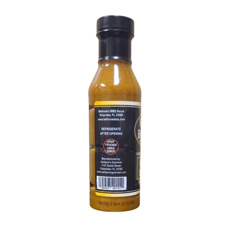 Bethune's BBQ Sauce Carolina Sunshine Mustard BBQ Sauce 12 oz