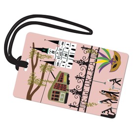 R. Nichols New Orleans Luggage Tag - Sturdy Waterproof Plastic Travel Labels for Baggage, Suitcases, Backpacks, and Diaper Bags, 2.5 Inch x 4 Inch Tag with Black Loop Attachments