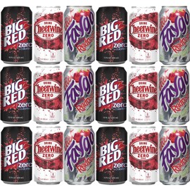 18 Pack Red Pop Zero Sugar Soda Soft Drink Variety Pack 12oz cans - 3 Flavors Faygo Big Red