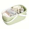 Plastic Shower Caddy Basket,Storage Basket with Handle Green