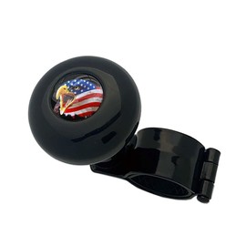 Tricktoppers Metal Heavy Duty Universal Gloss Black Aluminum Steering Wheel Spinner Suicide Brody Knob For Hot Rod Customs Car Truck SUV Tractor Trailer Big Rig Boat USA Flag Bald Eagle