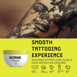 IKONIK Optik Tattoo Glide - Effortless Tattooing Experience with Smooth and Clear Skin | Tattoo Ink Glide and Balm for High-Definition Designs, 7oz