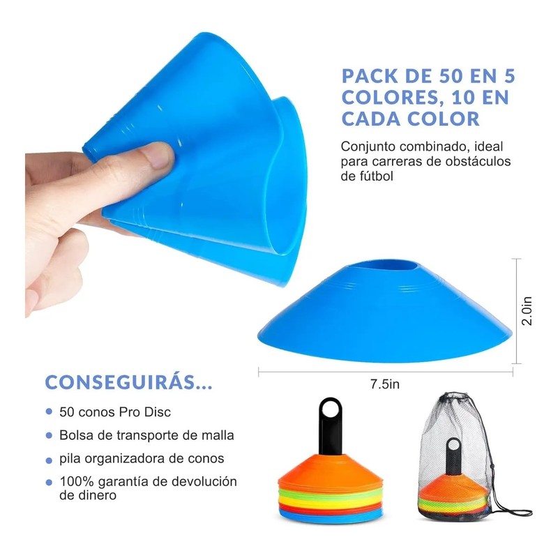 Kit 50 Platos De Entrenamiento Deportivo Porta Platos