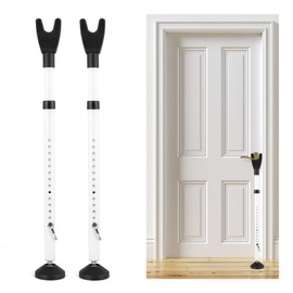 2 Pack Door Stoppers Security Bar, Heavy Duty Sliding Door Lock, Adjustable 21"-49" Safety bar for Sliding Glass, Hinged Doors, Window & Patio, Door Jammer for Home, Apartment, Hotel, Travel (White)