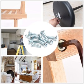 KBSA® M6 (6mm) Joint Connector Bolts Barrel Bolts Hex Allen Key Socket Flat Head Bed Furniture Joint Connecting Screws Bright Zinc Plated M6 x 100mm (Pack of 10)