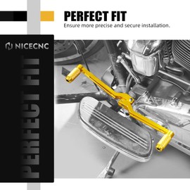 NICECNC Gold Extended Shift Levers Extended Gear Lever Aluminum CNC Compatible with Harley Road Glide Limited FLTRK 2020-2024, Replacement for 33895-82E, See Fitments