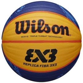 Wilson FIBA 3X3 REPLICA BALL 2020 WT Basketball, Size: 6, Rubber, For indoor and outdoor use, Yellow/Blue, WTB1033XB2020