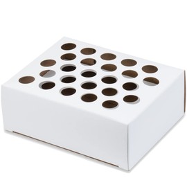 25 Place, 16mm Coated Cardboard Test Tube Rack, White, Karter Scientific 116F4 (Case of 50)