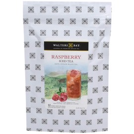 Walters Bay Raspberry 100 Percent Ceylon Black Iced Tea Family Sized Tea Bags 12 Count