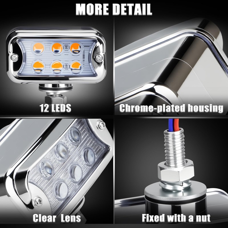 Dual Face Fender Lights for Peterbilt Kenworth Semi Trucks