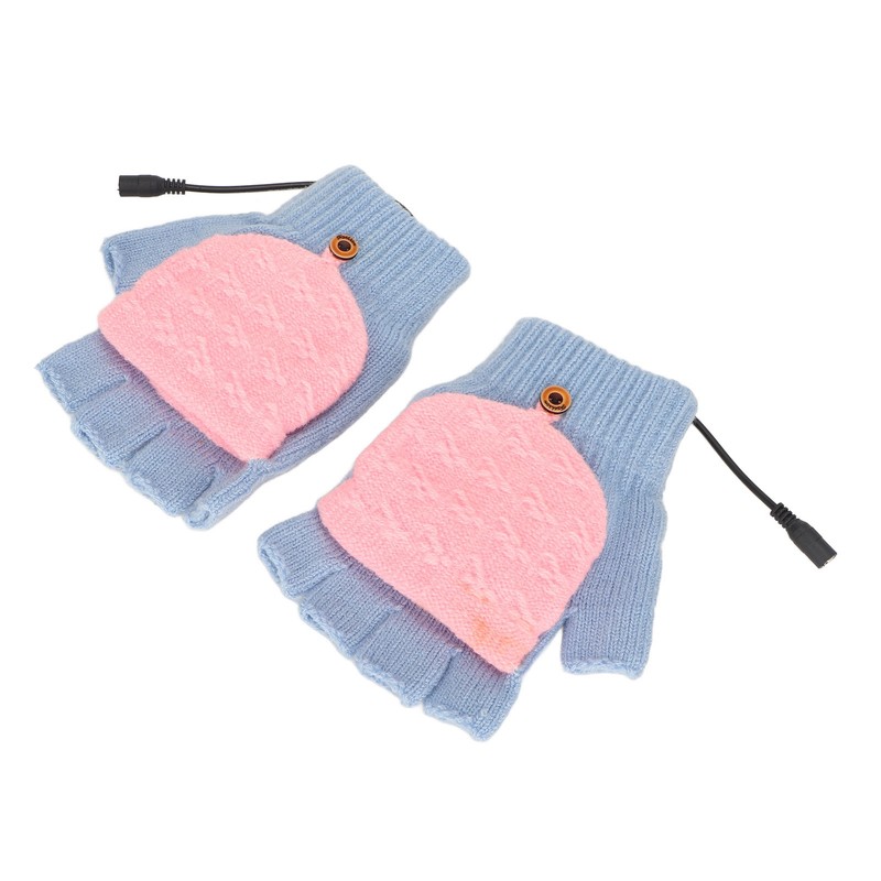 USB Heating Gloves Full Finger Half Fingerless Double Sided Heating