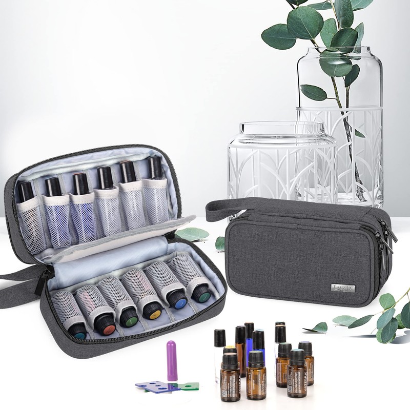 Luxja Essential Oil Carrying Case - Holds 12 Bottles (5ml-15
