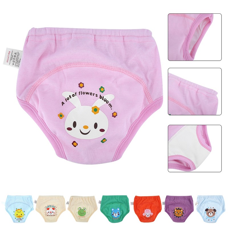 8PCS Baby Cloth Cartoon Waterproof Diapers Nappies Toddler 4 Layers