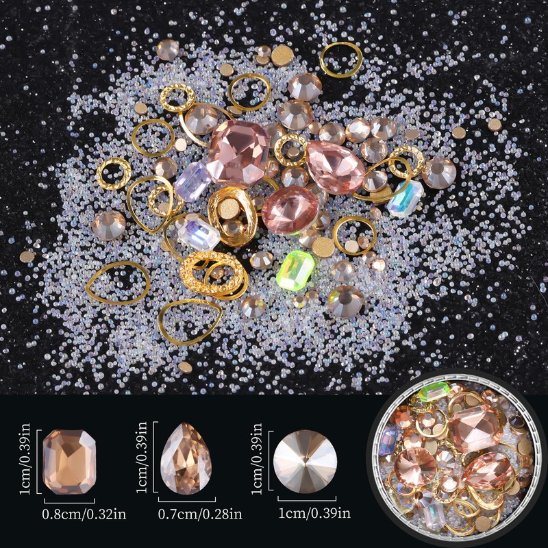 editTime 6 Wheels Mixed Sparkle Nail Art Rhinestones Diamonds Crystals
