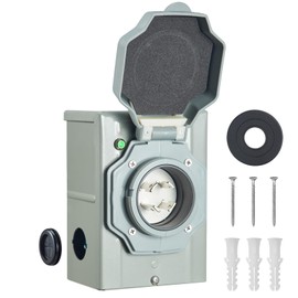 WYM world 30 Amp Generator Power Inlet Box, NEMA L14-30P Power Inlet Box for 4 Prong Generator Cord, 125/250 Volt, 7500 Watts, Weatherproof, Outdoor Use, ETL Listed