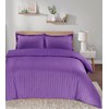 Casabella Satin Stripe Duvet Cover Set - Luxurious Purple Bedding,