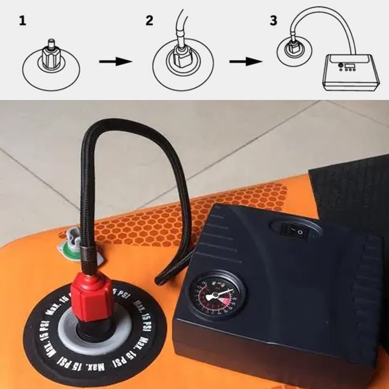 Inflatable Boat SUP Pump Adaptor Air Pump Converter with 4