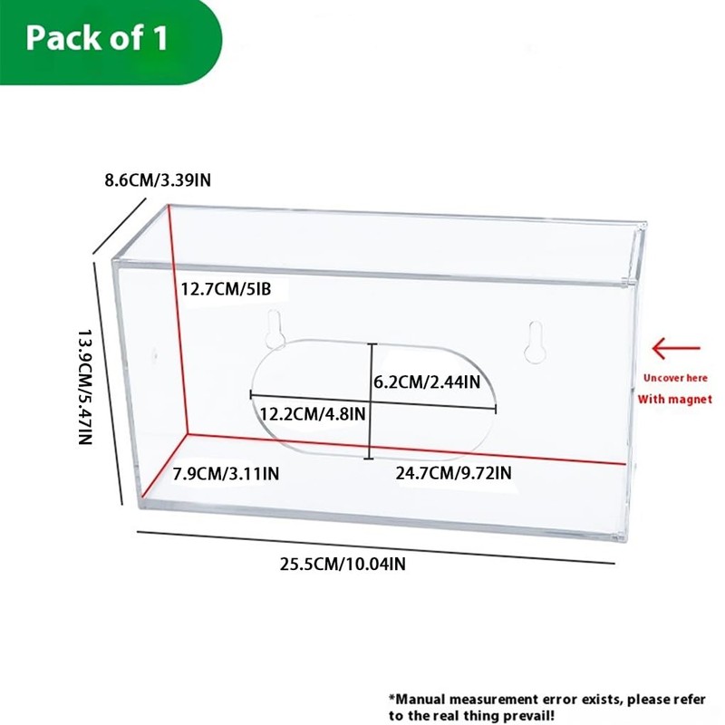 CLSSLVVBN Glove Dispenser Box, Clear Disposable Face Mask Box Holder,