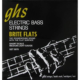 GHS Brite Flats - 3070 - Bass String Set, 4-String, Regular, .049-.108, Short Scale