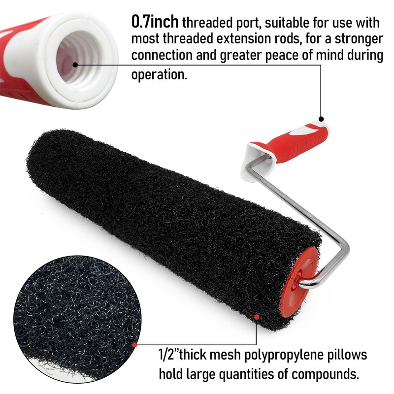 WYXDSDEV 12" Drywall Compound Roller, Drywall Texture Roller Brush Thread