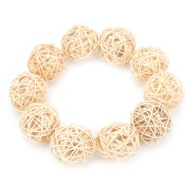 10Pcs Rattan Balls, Parrot Parakeet Chewing Toys Rattan Balls for Parakeet Budgie Cockatoo Hanging DIY Crafts