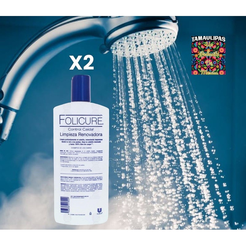 FOLICURE X2 Shampoo Folicuré Control Caspa Limpieza Renovadora, 700 ml,