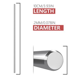 EKIND 10pcs Steel Round Axles Shaft Rod/Straight Metal Round Shaft Rod Bars for DIY Model Toy, RC Car, RC Helicopter Airplane (2mm x 100mm)