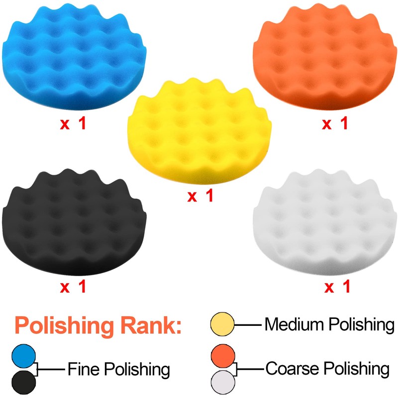 SIQUK 17 Pieces 3 Inch Buffing Pads Foam Polishing Pad
