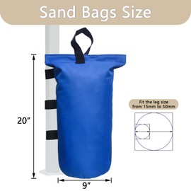 D&ONEHOS Canopy Weights Set of 4 200lbs Heavy Duty Canopy Weight Bags for Ez Pop up Canopy Tent, Weights for Outdoor Canopy Tent Legs, Set of 4, Blue (without Sand)