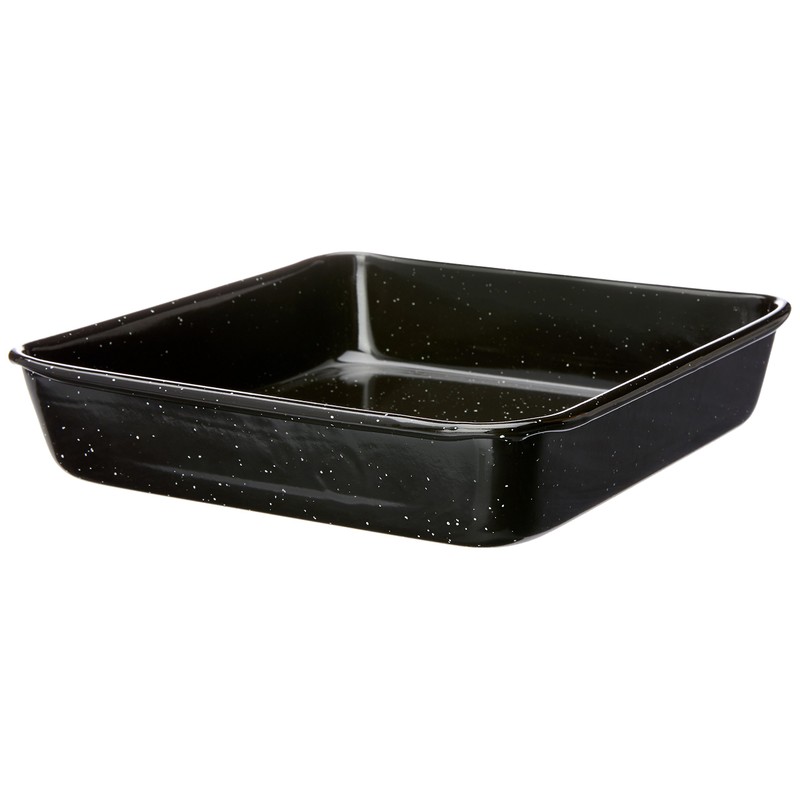 MASTERPRO MPVITHB13 Roasting Pan, Carbon Steel/Vitreous Enamel/Black