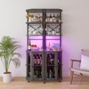 Aufvolr Wine Bar Cabinet with Power Outlet, 6-Tiers Industrial Wine