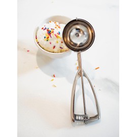 Jenaluca Jumbo Ice Cream Scoop - Cupcake Scoop and Muffin Scoop - Jumbo sized 18/8 Stainless Steel - #8 - ½ cup ice cream batter and portion scooper