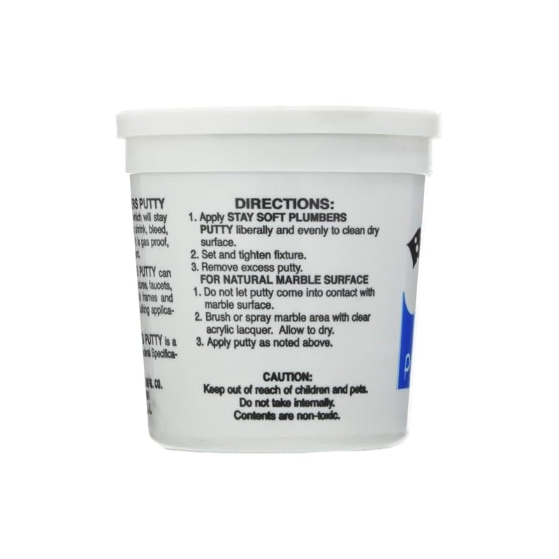 Black Swan 01040 Stay Soft Plumbers Putty, 14 oz White