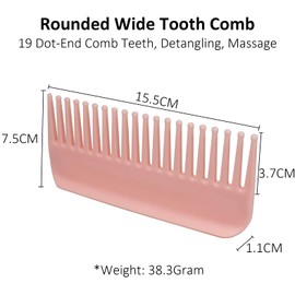 Professional Detangling Wet Comb, Standable Wide Tooth Hair Styling Comb for Men Women Pompadour Long Straight Curly Wavy No Handle Shampoo Comb for Travel, Gymbag, Purse, Home, Office (Pink)