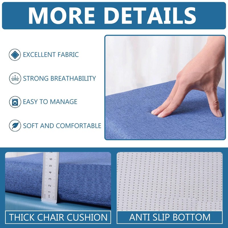 Stool Cushion Square with Ties 10/11/12/14in,Non-Slip Bar Stool Cushion Square