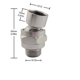 TIEXYE Swivel Shower Head Adapter, 360° Ball Joint Shower Adapter, Universal Leak-Proof Swivel Connector for Adjustable Showerhead, Universal shower arm adapter.(Brushed Nickel)