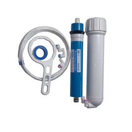 Huining Reverse Osmosis Membrane RO Membrane Housing Kit with 1/4 Quick Connector,Check valve,Water Pipe,Wrench Whole Set for Residential Household Hospital Water Filtration System (75GPD)