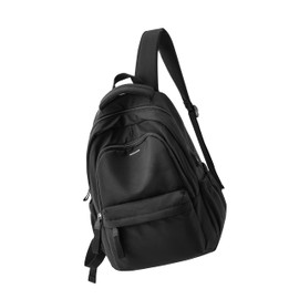 KEYEMP Lightweight Backpack for Women, Large Laptop Travel Backpack Casual Daypack with USB Charging Port for Men, Simple Cute College Backpack for Teens, Black