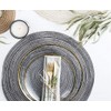 JZK Set of 8 grey braided round table mats and