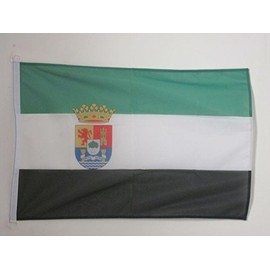 AZ FLAG Estremadura Flag 2' x 3' for Outdoor - Spanish Region of Extremadura Flags 90 x 60 cm - Banner 2x3 ft Knitted Polyester with Rings