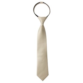 Spring Notion Boys' Satin Zipper Necktie Champagne Large