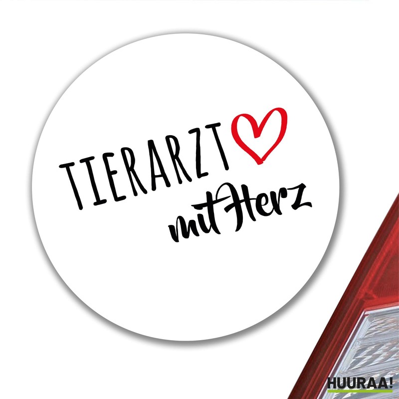 Huuraa Sticker Veterinarian with Heart Gift 10 cm Sticker Veterinarian