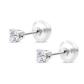 Gem Stone King IGI Certified 14K White Gold Lab Grown Diamond Stud Earrings For Women Men | 1/5 Cttw | E-F Color | VS1-VS2 Clarity