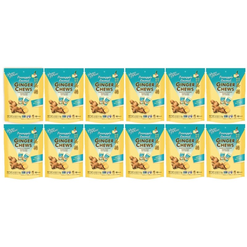 Prince of Peace Ginger Chews with Pineapple Coconut 4oz (
